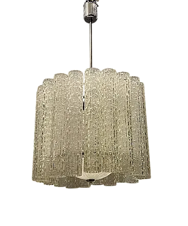 Lampadario Mid-Century in vetro di Murano di Toni Zuccheri, anni '70