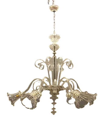 Lampadario grande in vetro di Murano, Venezia, anni '60