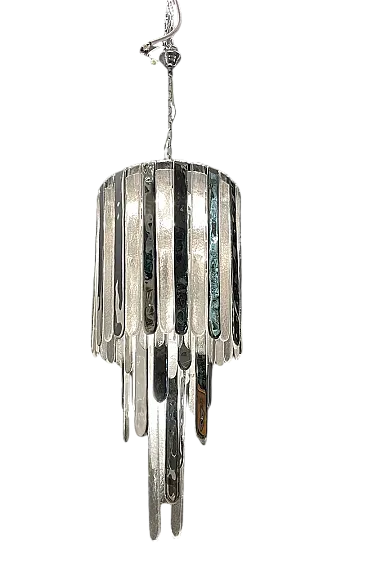 Lampadario grande Mid-Century in vetro di Murano, anni '70