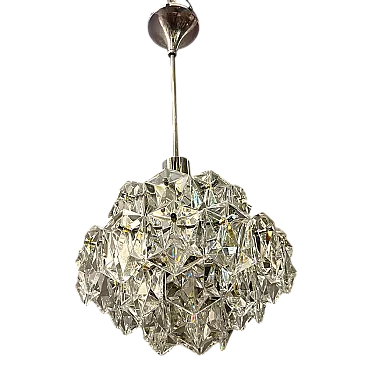 Lampada a sospensione in cristallo intagliato di Kinkeldey, anni '70