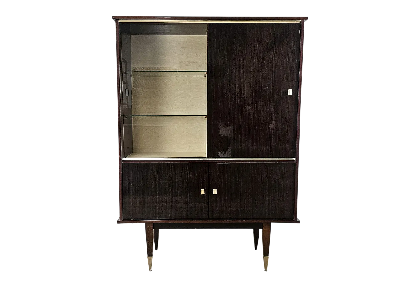 Vetrina in lamina di palissandro, anni '50 23