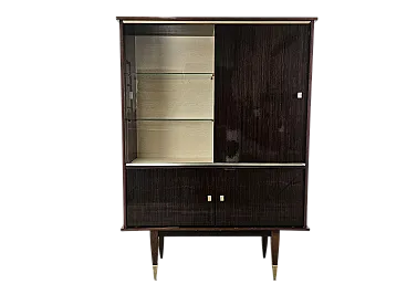 Vetrina in lamina di palissandro, anni '50