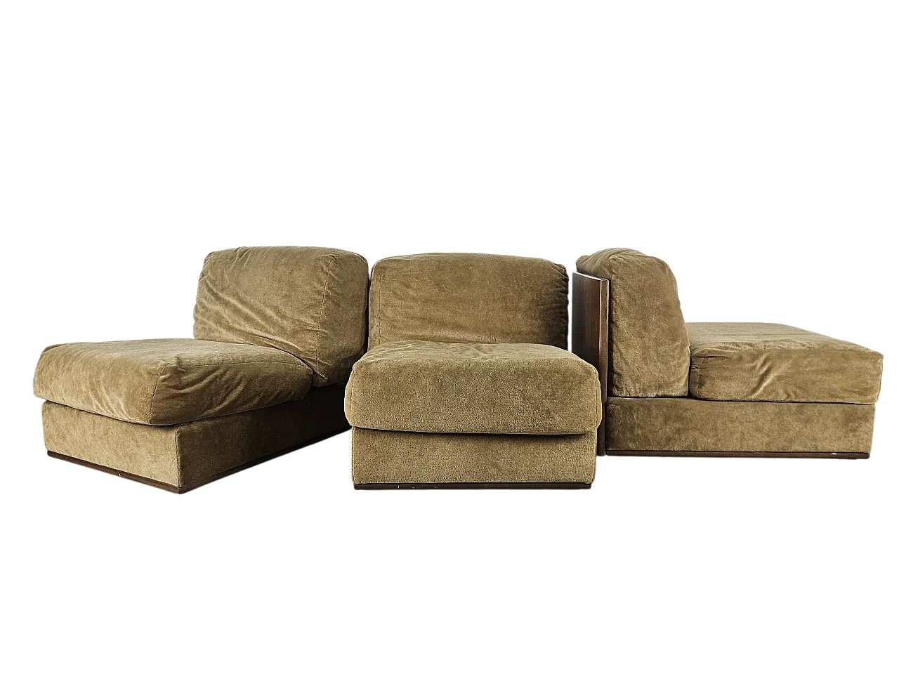 3 poltrone lounge in stoffa, anni '70 14