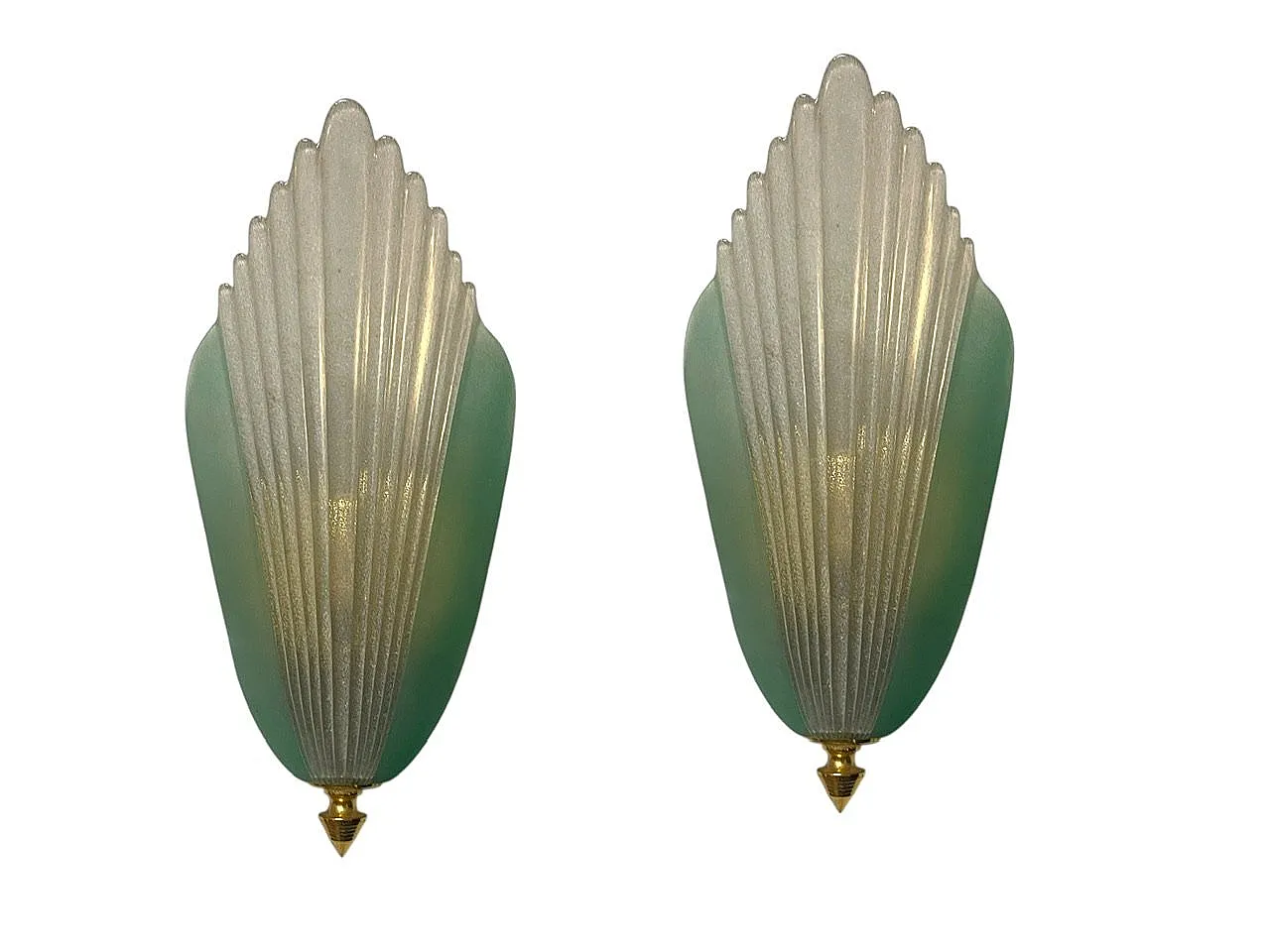 Pair of  Art Deco Murano glass sconces, 1970s 1