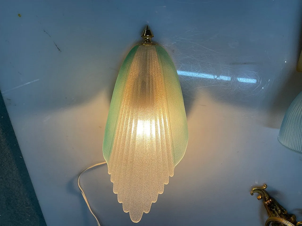 Pair of  Art Deco Murano glass sconces, 1970s 7