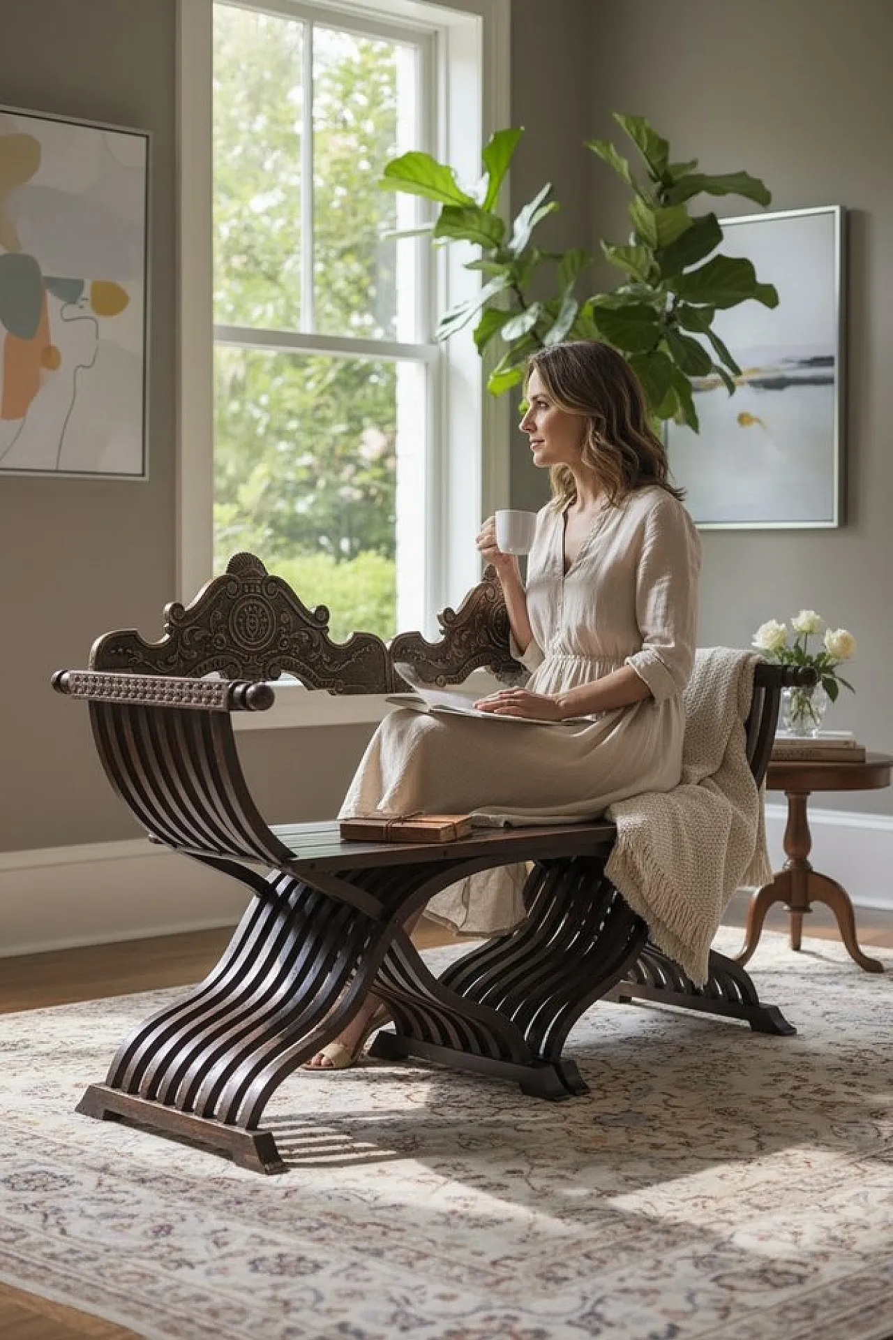 Renaissance revival bench in carved wood, late 19th century 13