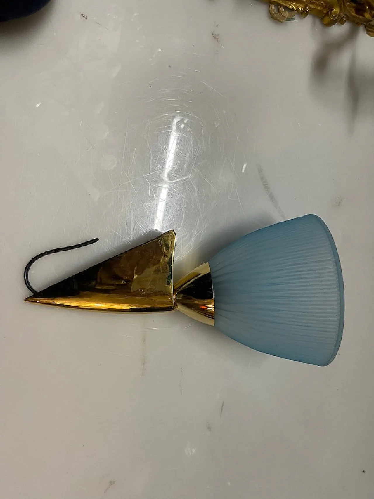 Pair of Murano glass and brass wall lights, 1970s 4