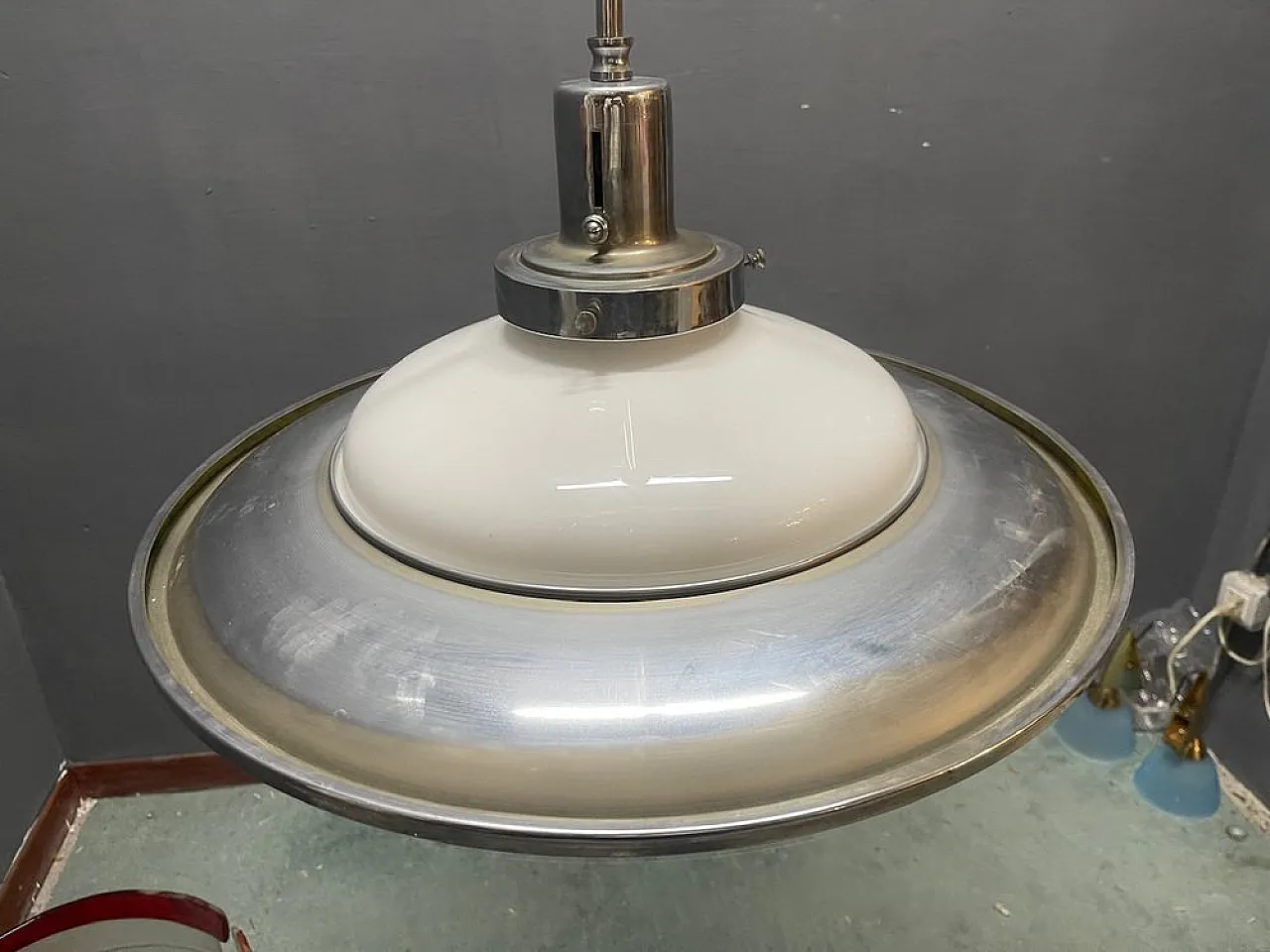 Space Age lamp in chromed metal, Gino Sarfatti style, 1950s 7