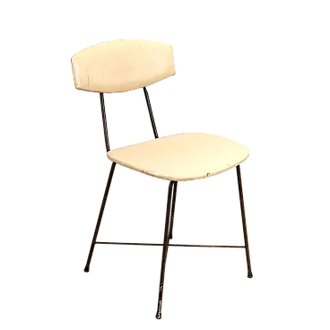 Sedia in metallo smaltato e skai, '900