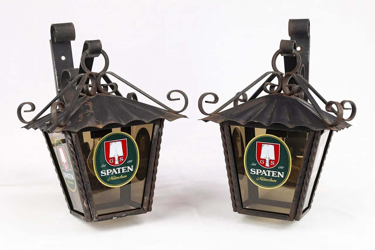 Spaten München, pair of lanterns, 20th century 2
