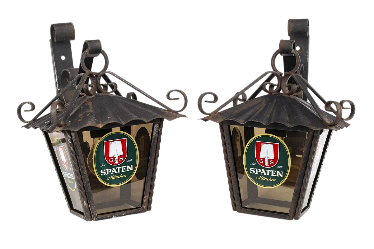 Spaten München, pair of lanterns, 20th century 10