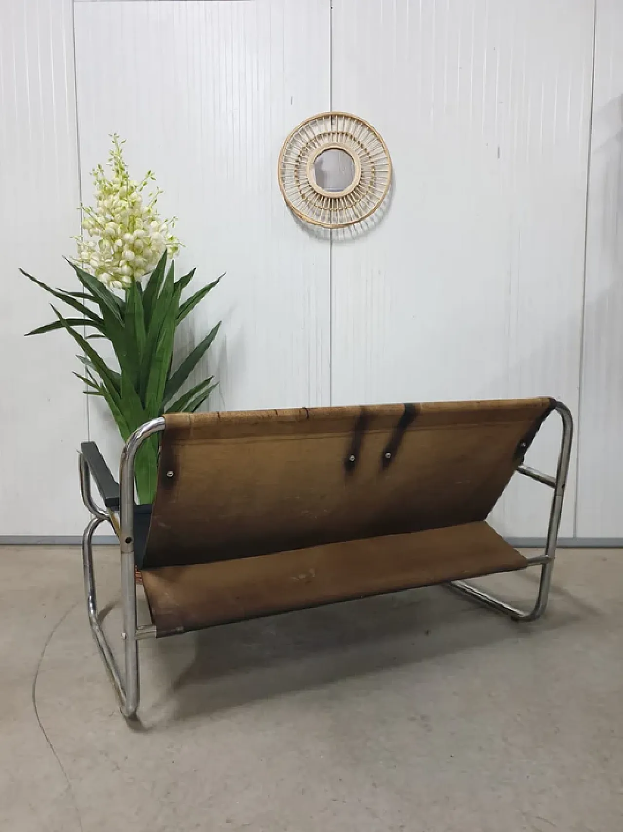 Two-seater tubular lounge piece, 1970s 2