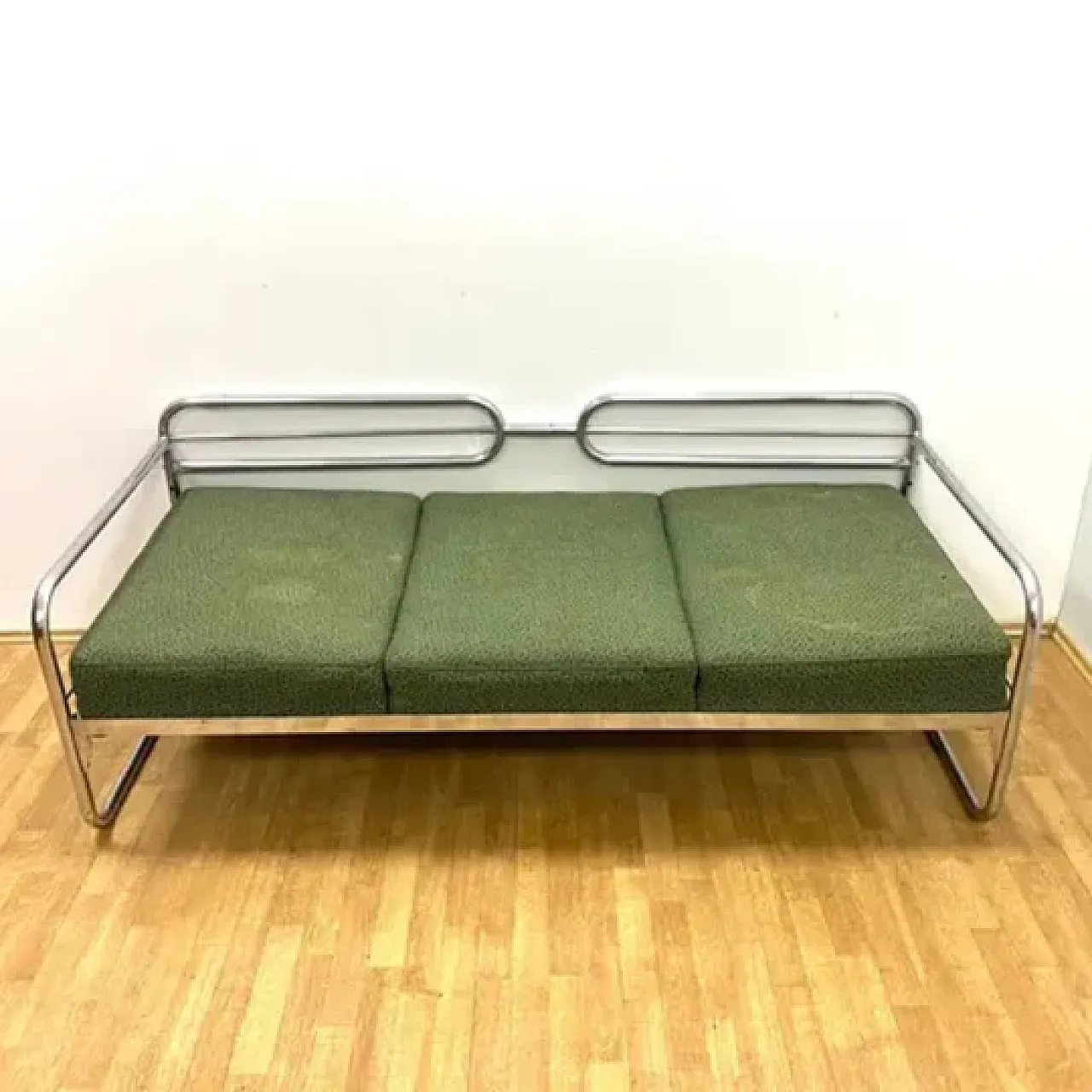 Divano cromato Bauhaus di Slezák, anni '30 10