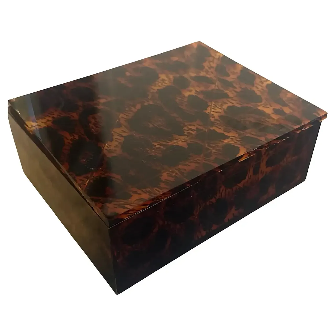 Scatola di lusso in lucite leopardata finta di Dior Home, anni '80 1