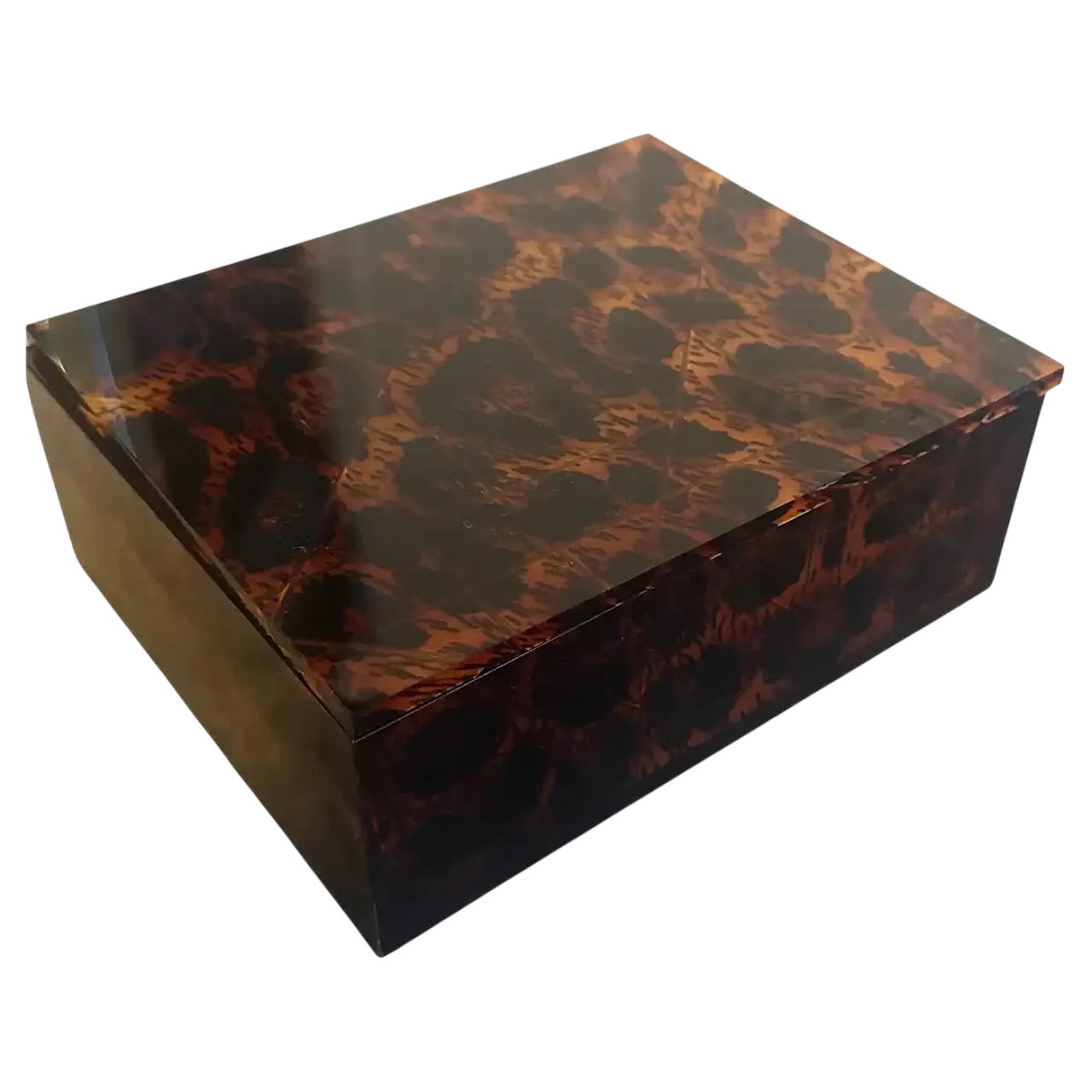 Scatola di lusso in lucite leopardata finta di Dior Home, anni '80 8