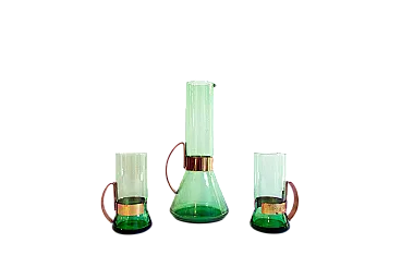 Brocca con due bicchieri di Seguso, anni '50