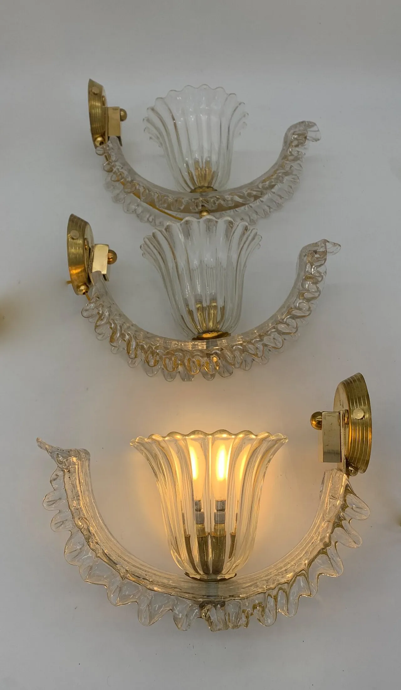 3 Murano glass wall sconces, 1960s 1