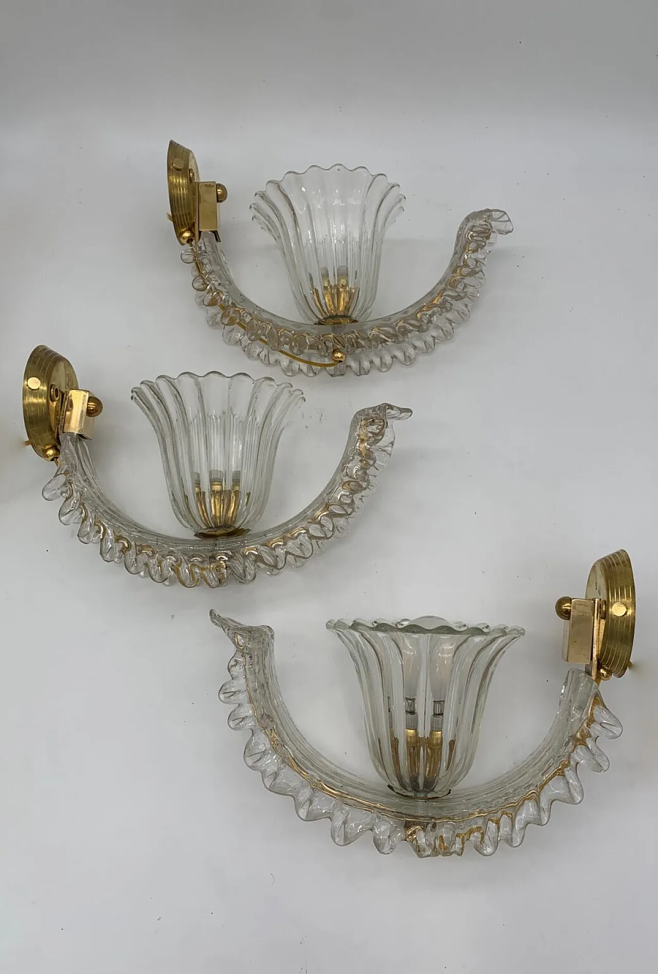 3 Murano glass wall sconces, 1960s 4