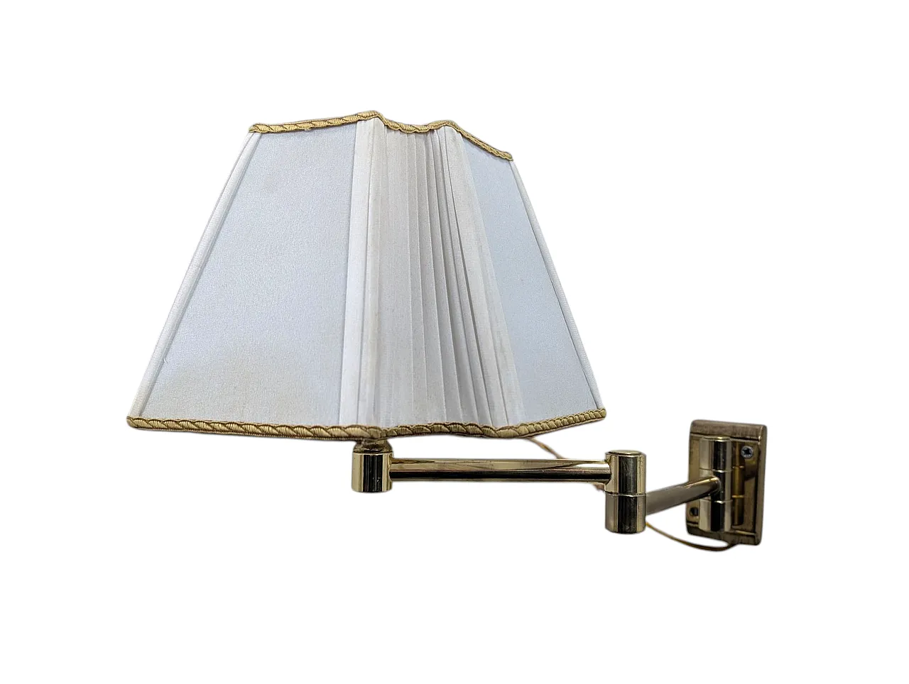 Pair of extendable brass wall lights, 1970s 2