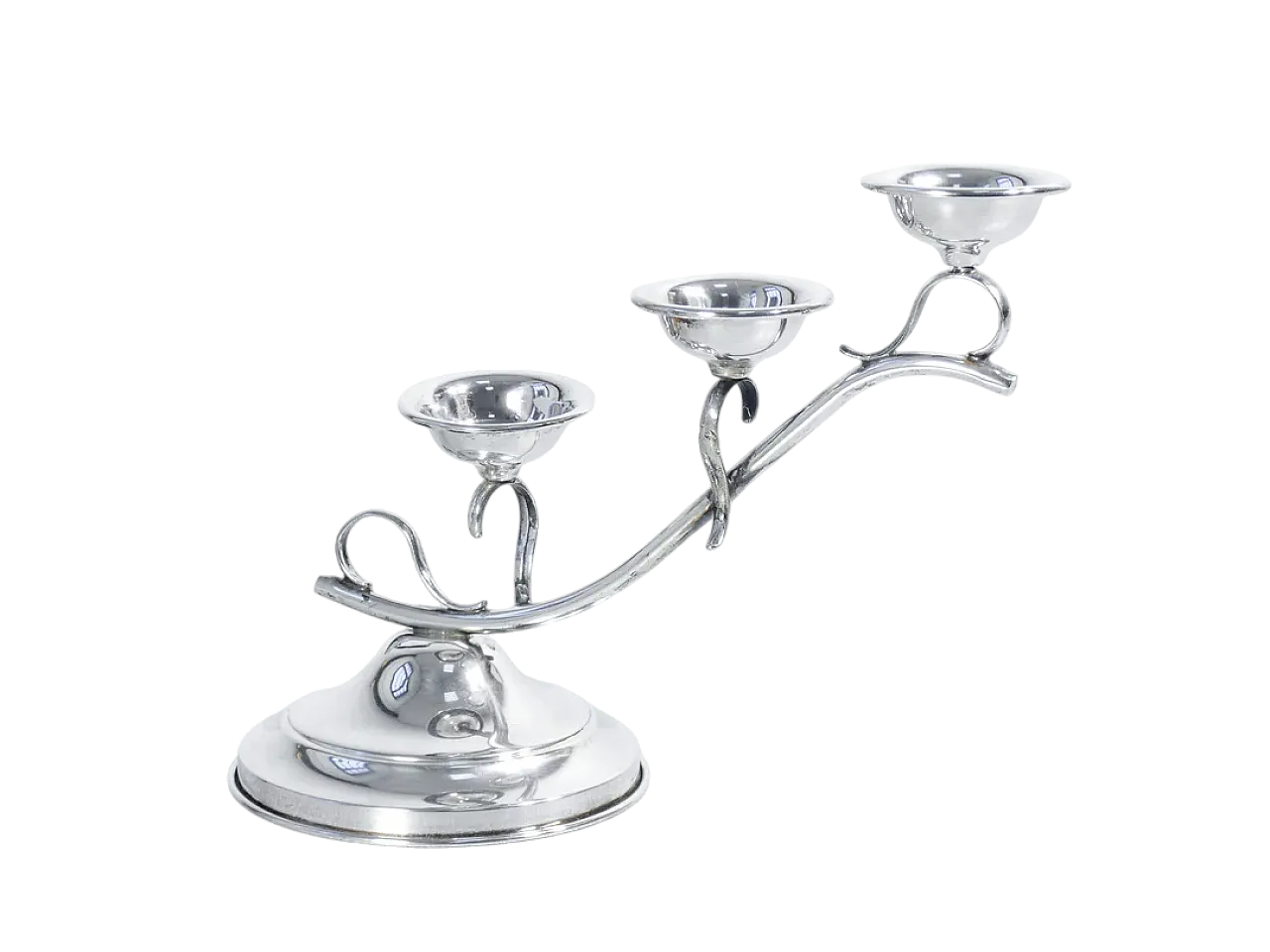 Candelabro a tre lumi in argento 800, metà '900 8