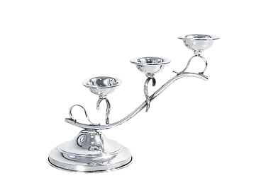 Candelabro a tre lumi in argento 800, metà '900