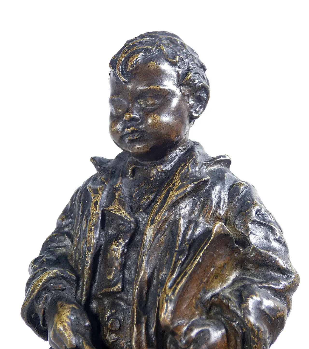 Bambino con libro e cappello di Vincenzo Bentivegna, primo '900 5