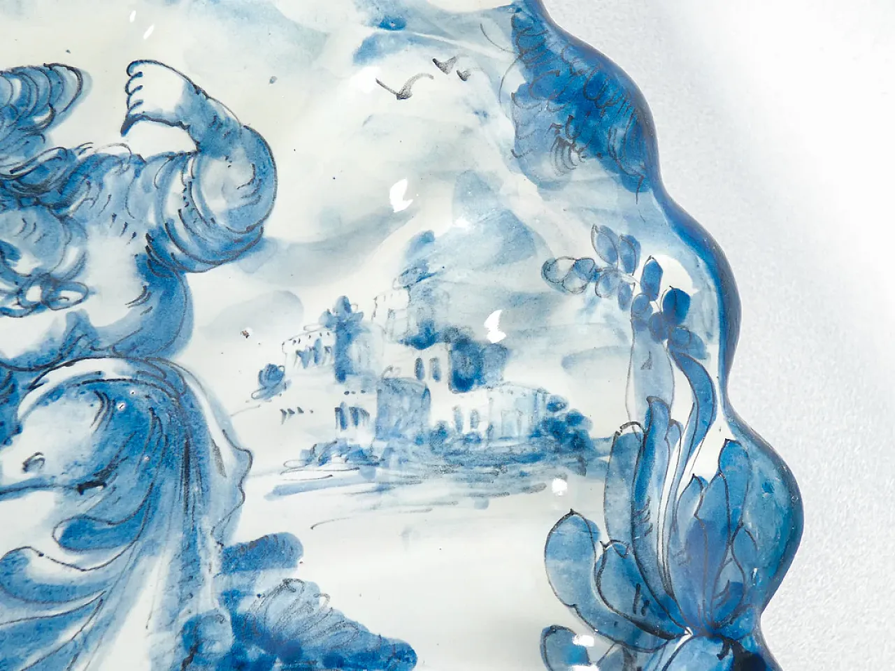 Piatto da parete in maiolica dipinta a mano, primo '900 5