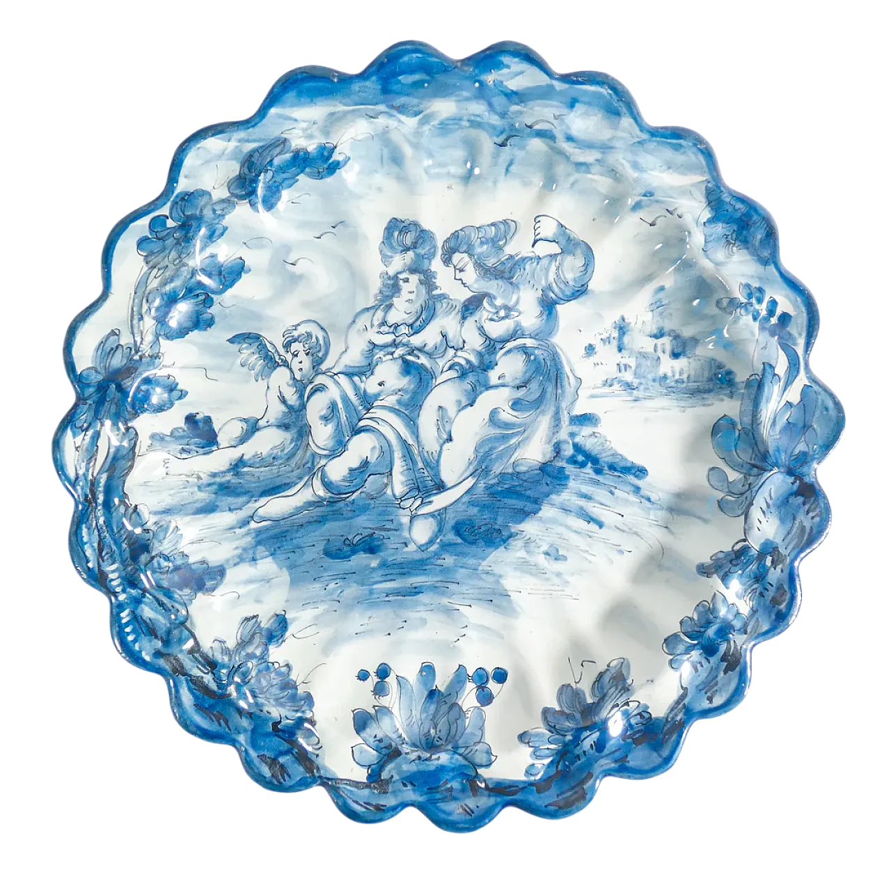 Piatto da parete in maiolica dipinta a mano, primo '900 9