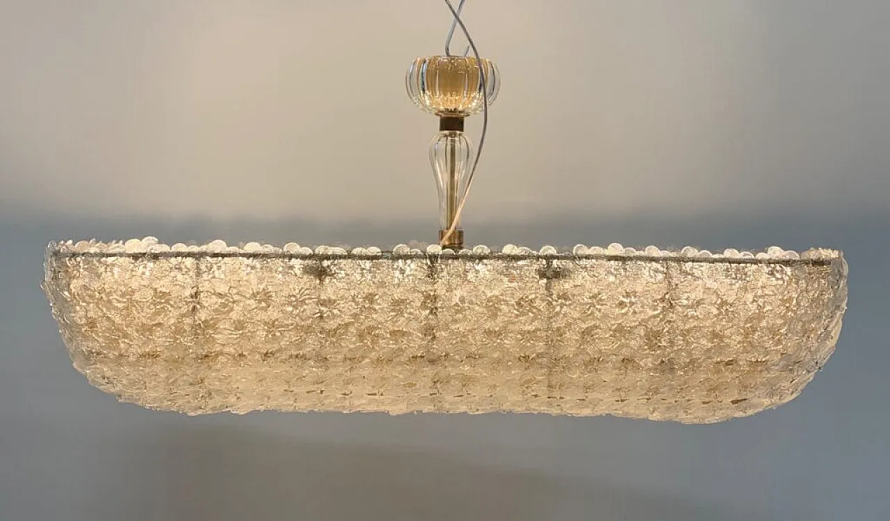 Lampadario di Enrico Neri&c.snc con fiori di Murano, fine '900 1