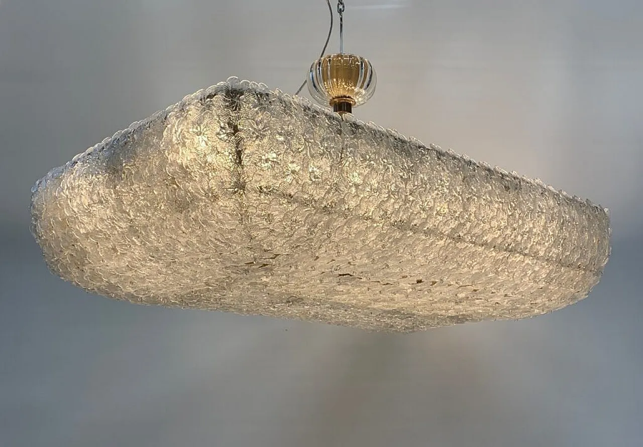 Lampadario di Enrico Neri&c.snc con fiori di Murano, fine '900 3