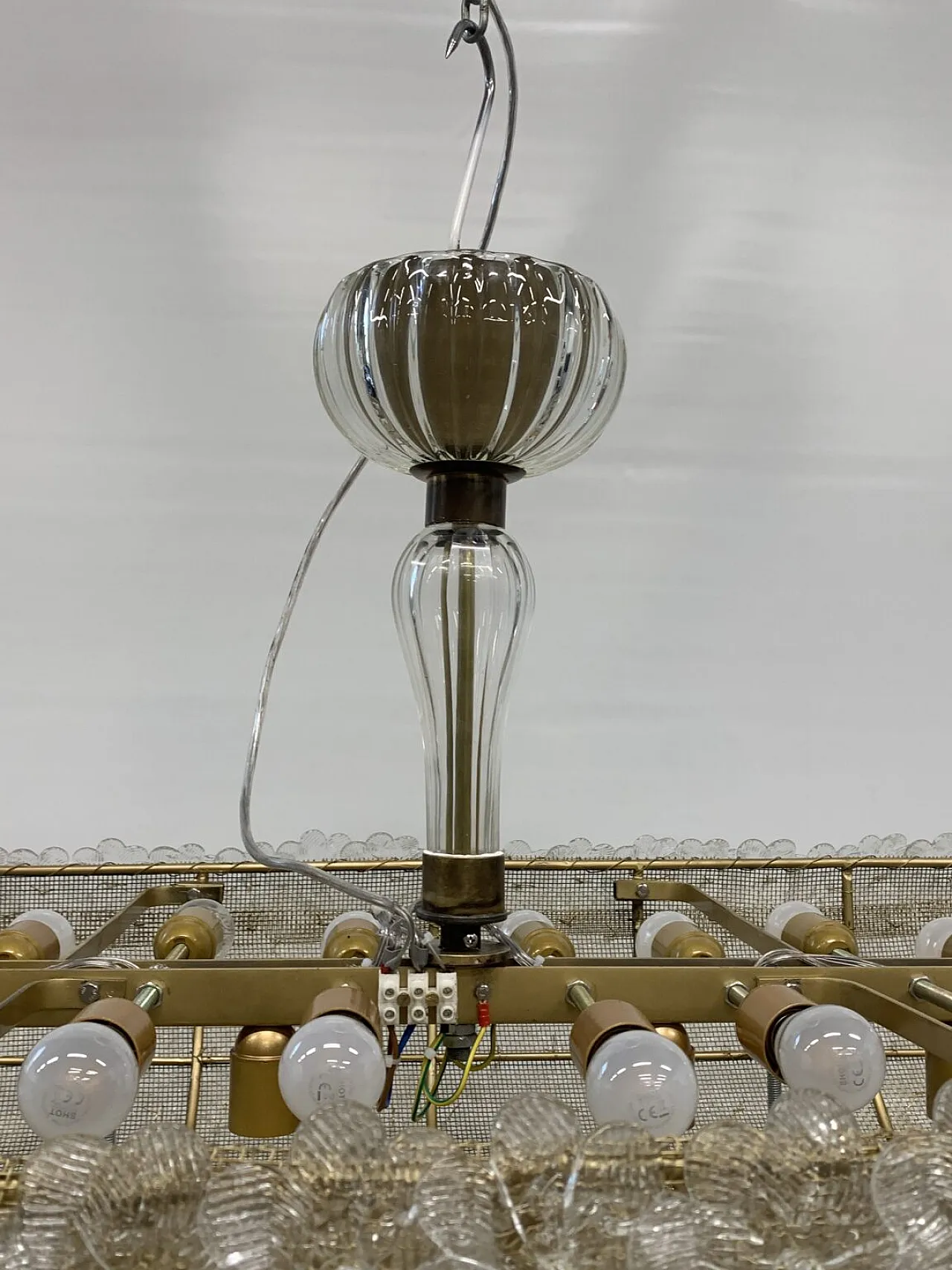 Lampadario di Enrico Neri&c.snc con fiori di Murano, fine '900 4