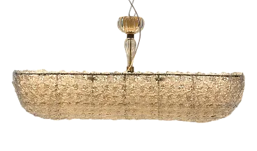 Lampadario di Enrico Neri&c.snc con fiori di Murano, fine '900