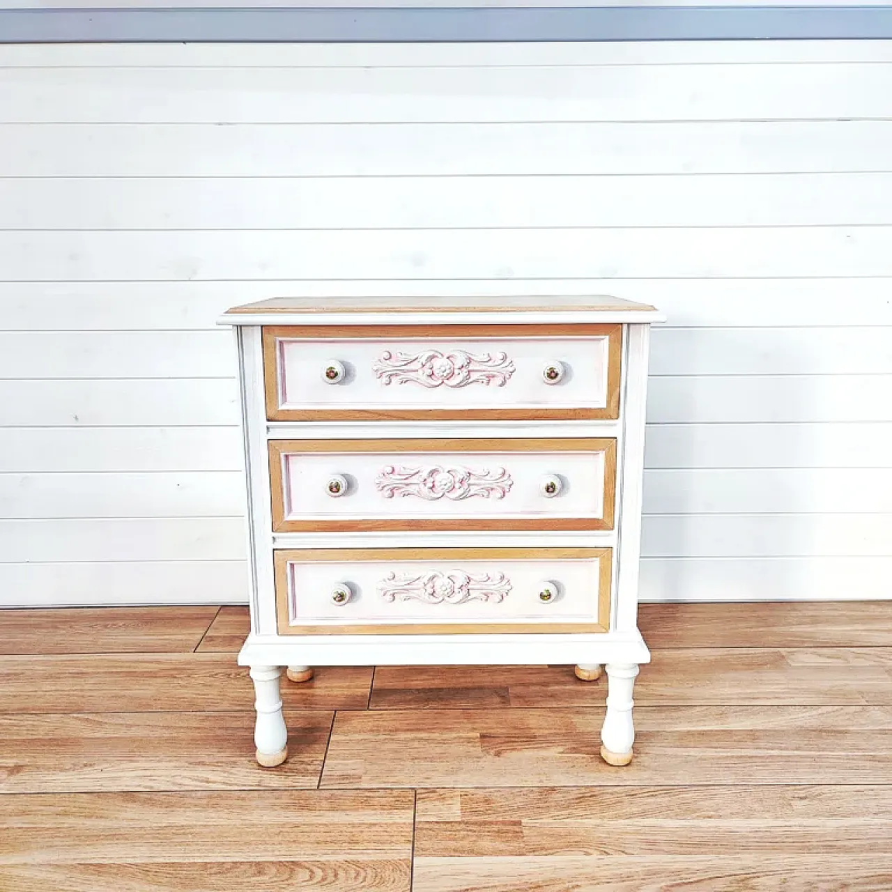 Tiffany wooden and plywood bedside table, mid-20th century 2