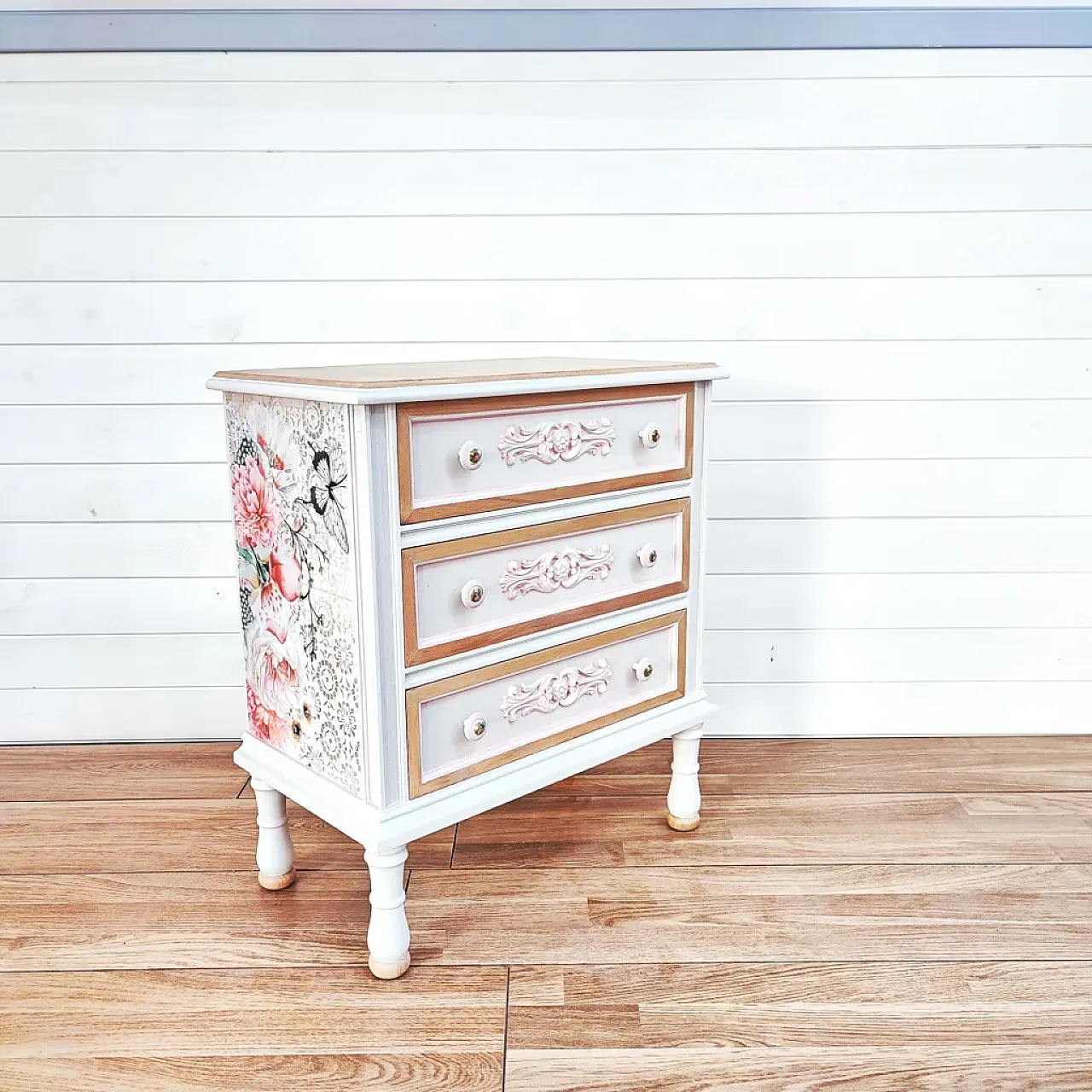 Tiffany wooden and plywood bedside table, mid-20th century 4