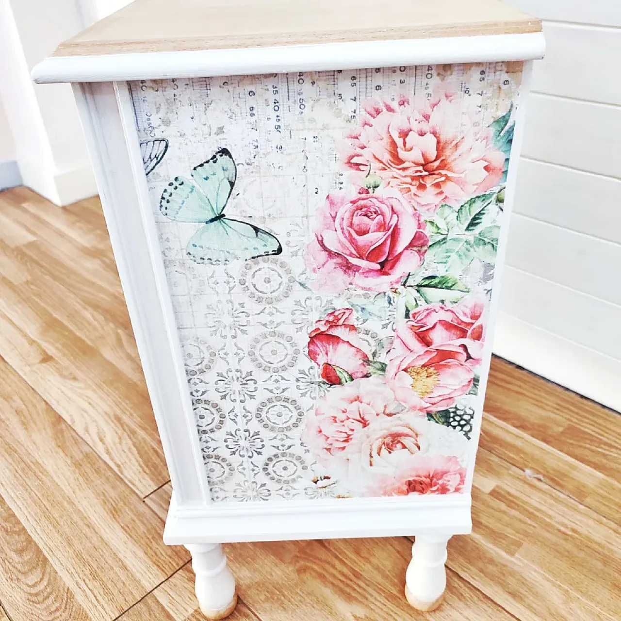 Tiffany wooden and plywood bedside table, mid-20th century 7