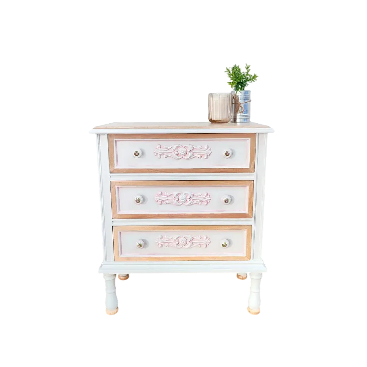 Tiffany wooden and plywood bedside table, mid-20th century 8