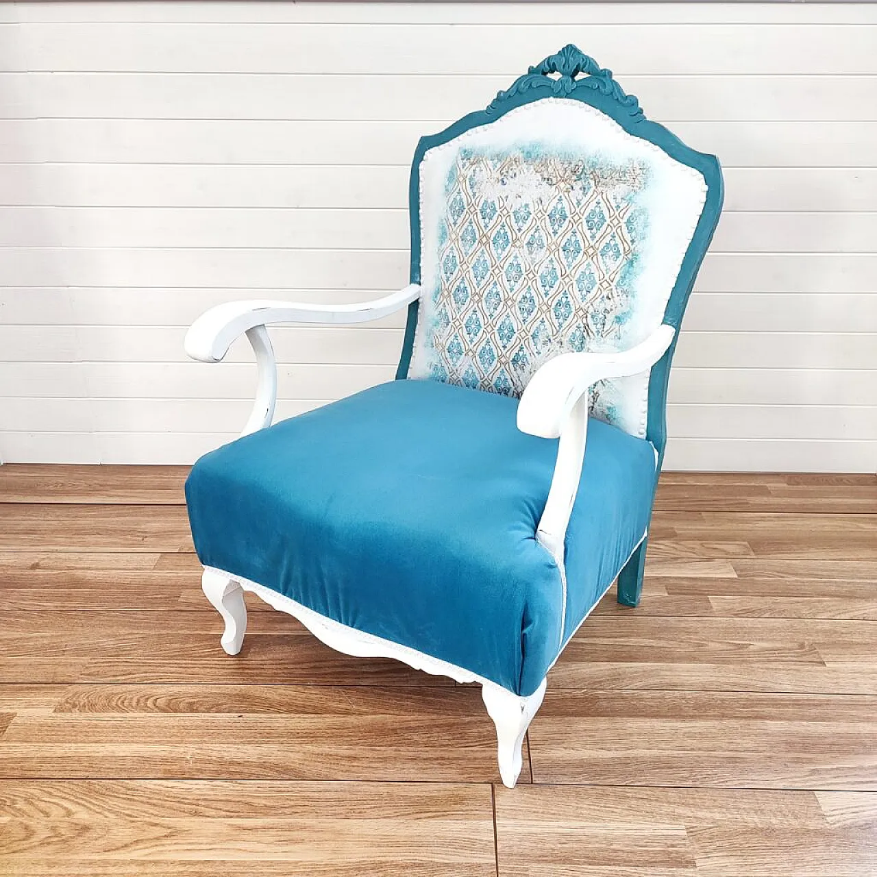 Shabby upcycle Denise armchair, 20th century 4