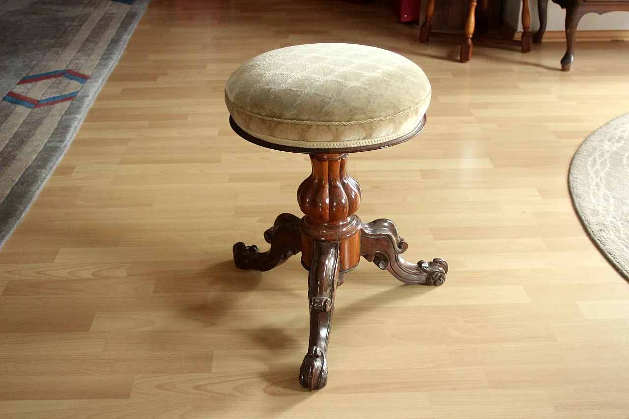 1920s Antique rotatable piano stool 1