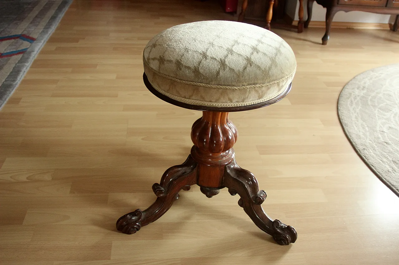 1920s Antique rotatable piano stool 2