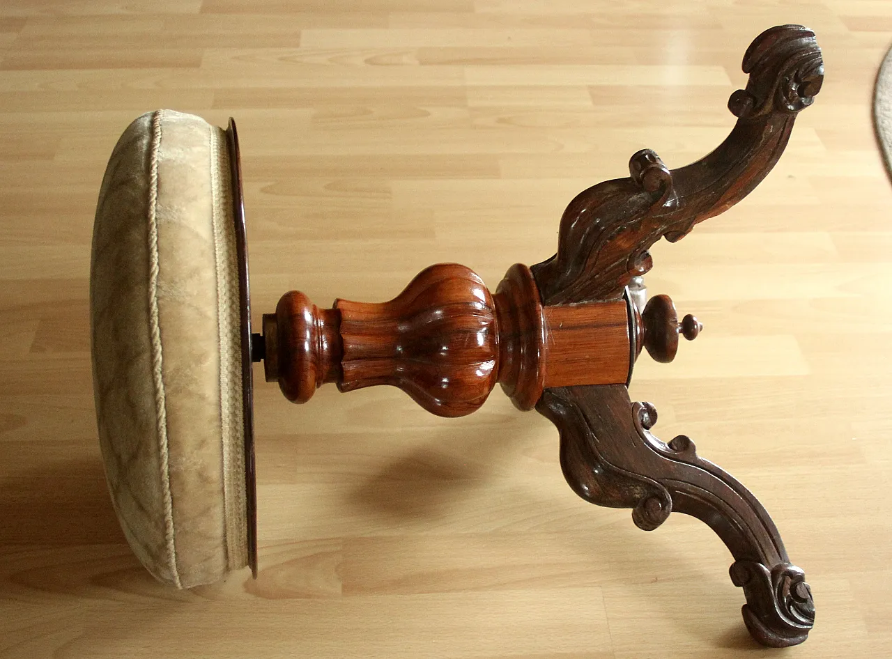 1920s Antique rotatable piano stool 9