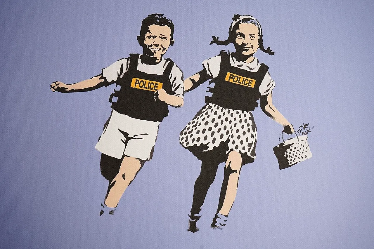 Banksy, lithograph, limited, autographed, artist stamp, 20th century 1