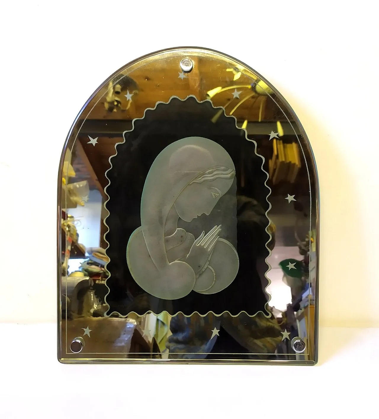 Specchio con Madonna di Gio Ponti per Fontana Arte, anni '40 2
