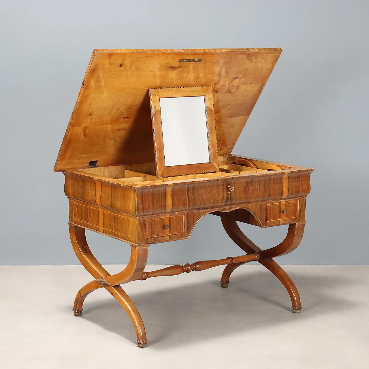 Tavolo da lavoro in noce, metà '800 1