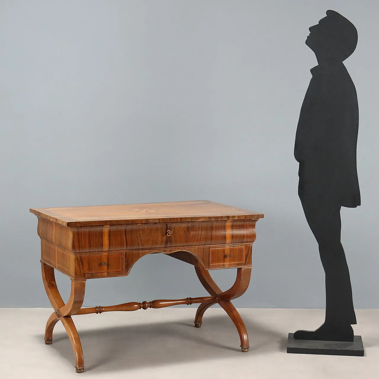 Tavolo da lavoro in noce, metà '800 2