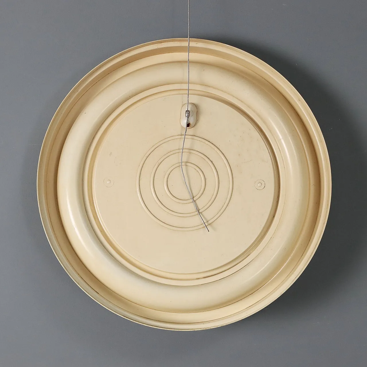 Specchio rotondo con cornice in plastica bianca, '900 6