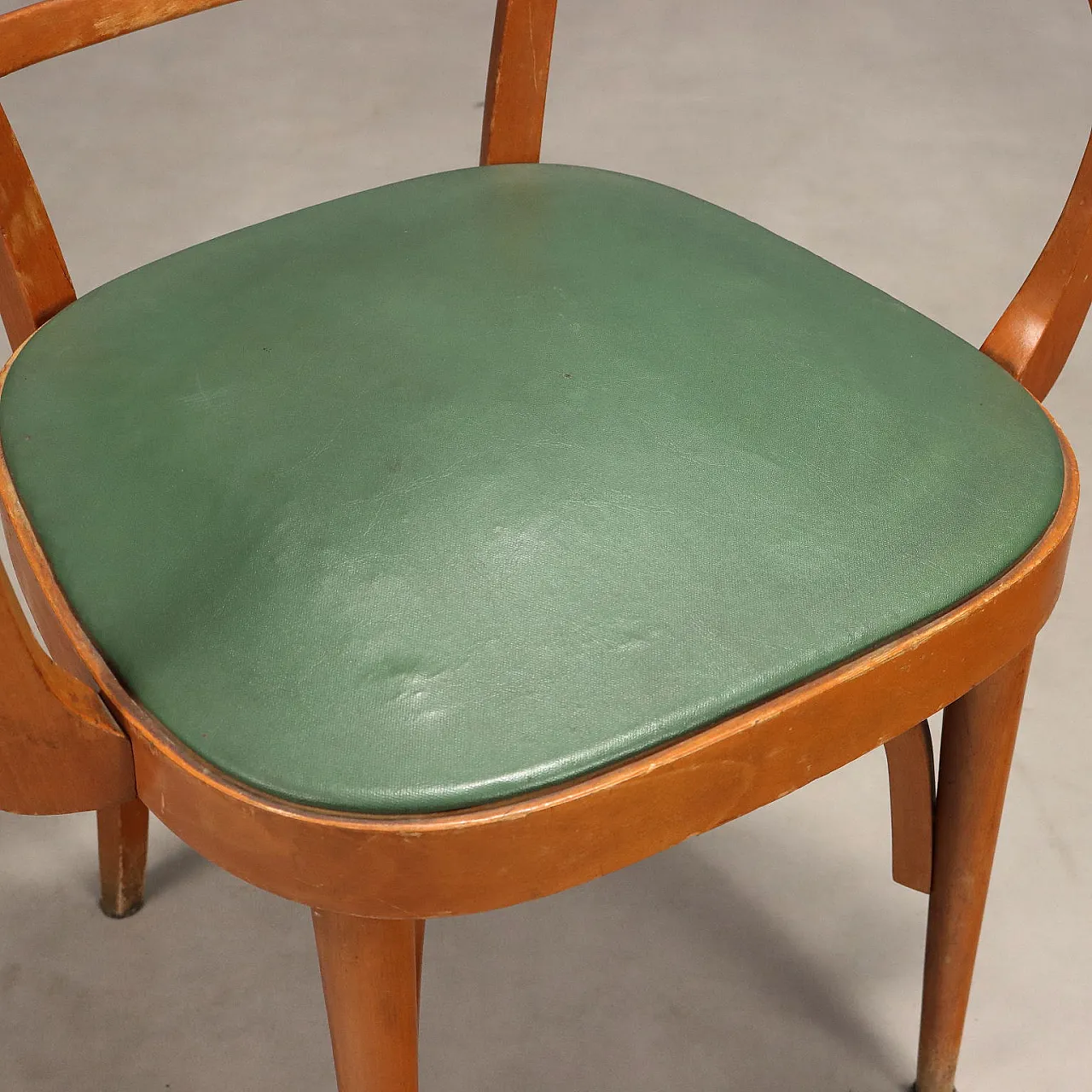 Sedia con braccioli in legno e seduta in skai, '900 6