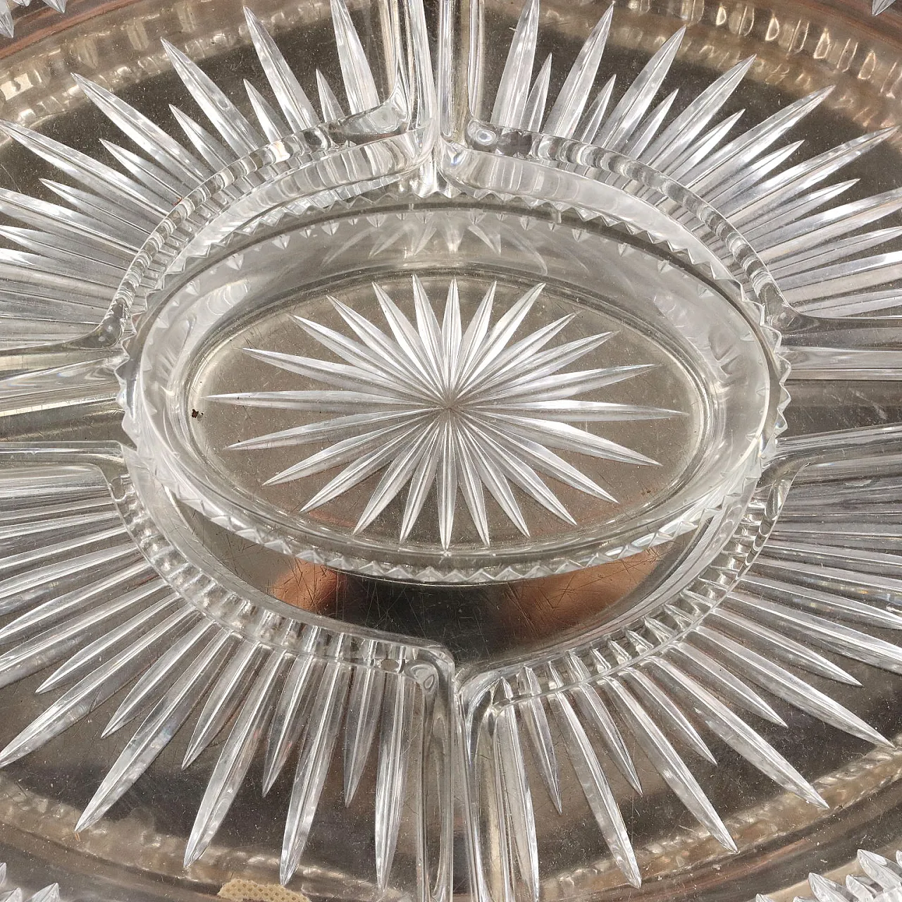 Vassoio in argento 925 con ciotole in vetro, '800 5