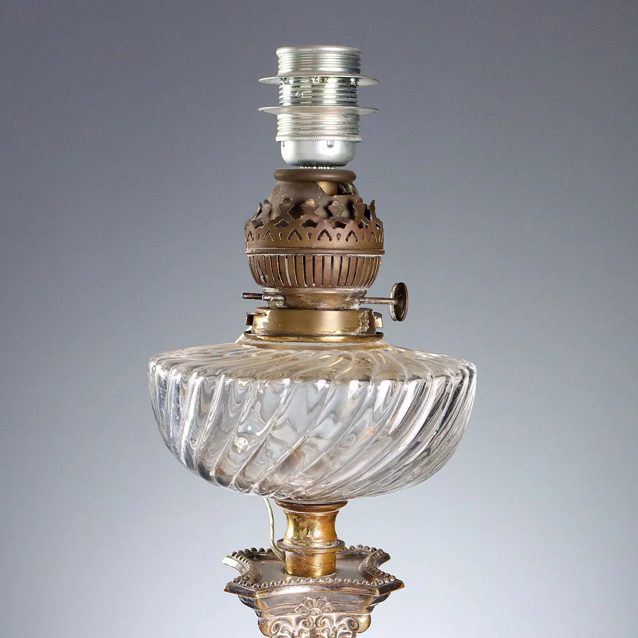 3 Lampade da tavolo in metallo argentato, '900 3