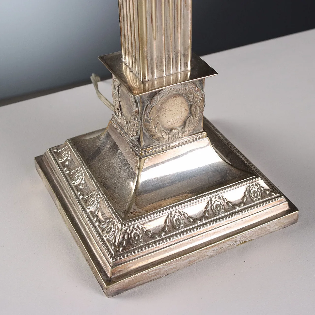 3 Lampade da tavolo in metallo argentato, '900 5