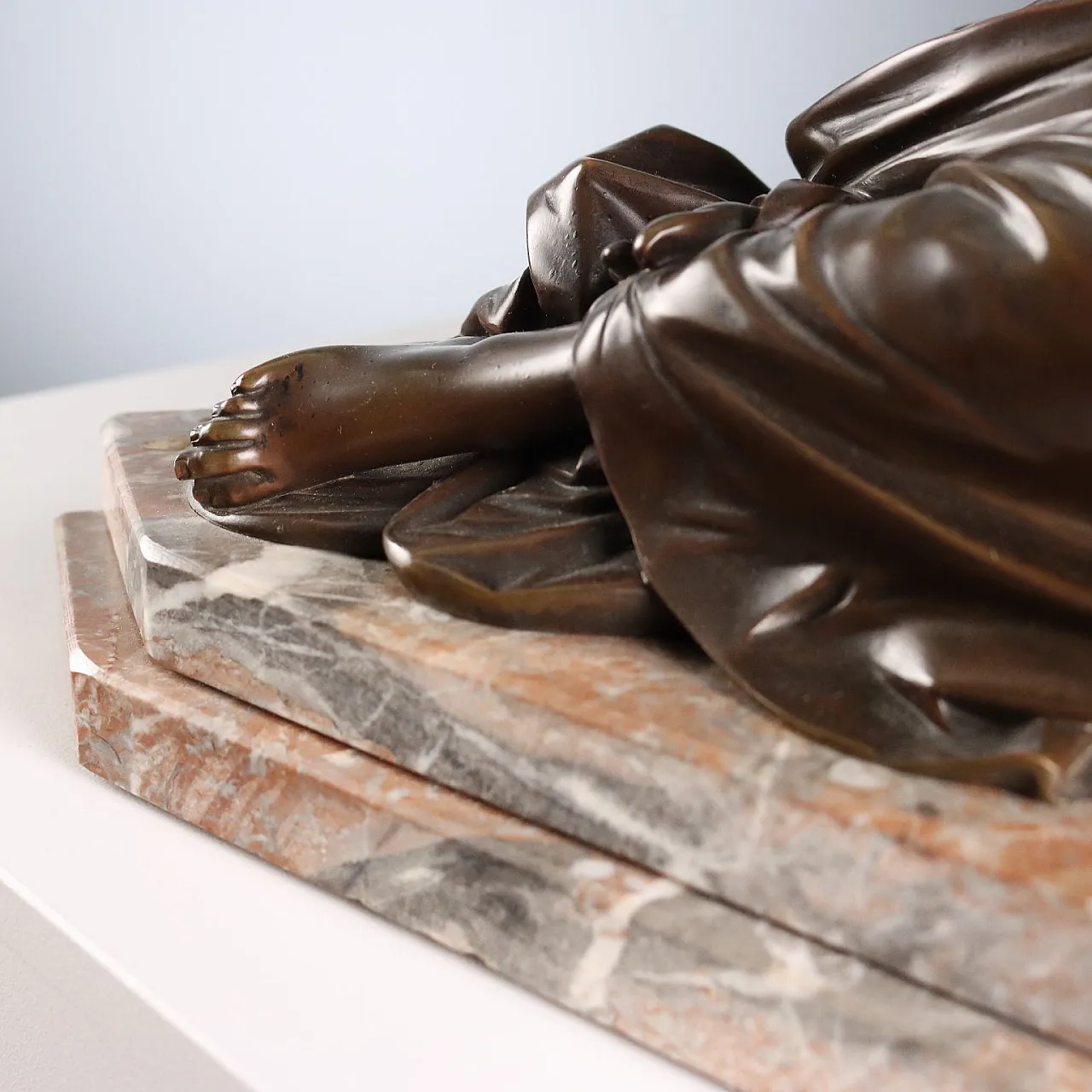 Scultura in bronzo su base in marmo, '900 7